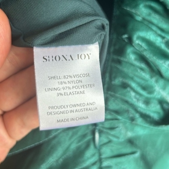 SHONA JOY x Free People Rosemary Green Ruched Miramare Mini Dress - Picture 11 of 12